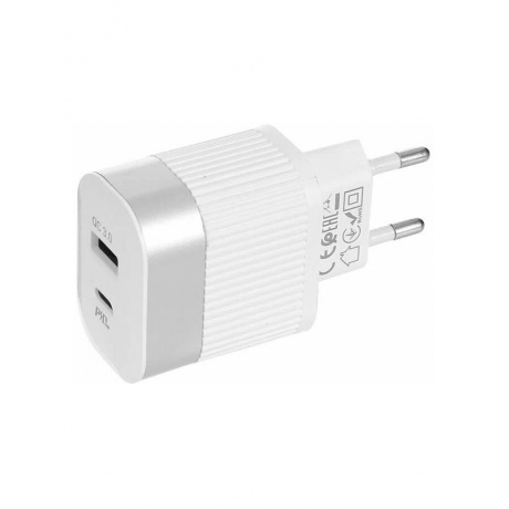 Сетевое зарядное устройство Hoco RC4, USB+Type-C, PD20W+QC3.0, белый - фото 2