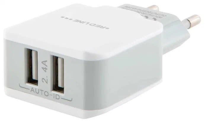 Сетевое зарядное устройство Red Line 2 USB (модель NC-2.4A), 2.4A, белый УТ000021949 цена и фото