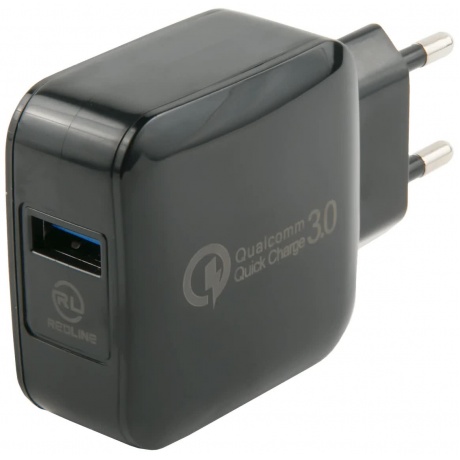 Сетевое зарядное устройство Red Line Tech USB QC 3.0 (модель NQC-4), черный УТ000016520 - фото 1