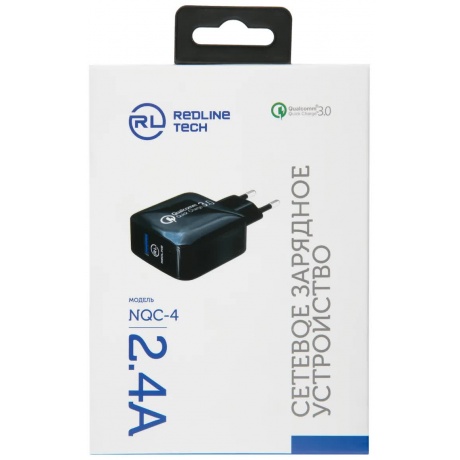 Сетевое зарядное устройство Red Line Tech USB QC 3.0 (модель NQC-4), черный УТ000016520 - фото 3