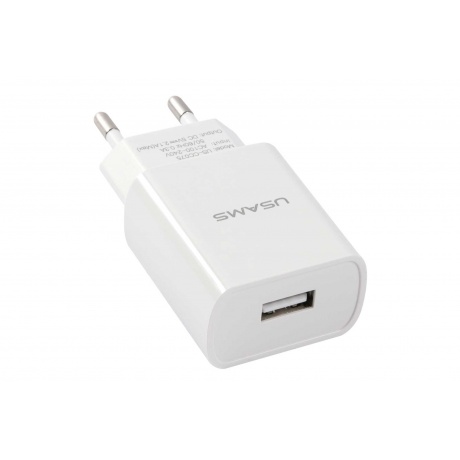 Сетевое зарядное устройство USAMS - (Модель - US-CC075) T18 1 USB, 2,1A белый (CC075TC01) - фото 1