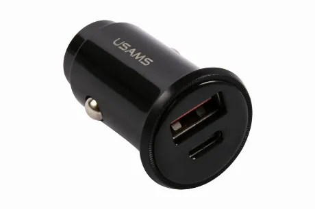 Автомобильное зарядное устройство USAMS USB+Type-C (модель US-CC...
