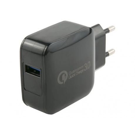 Сетевое зарядное устройство mObility mt-28 USB QC 30 черный 486₽