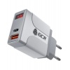 Сетевое зарядное устройство GCR на 2 USB порта (QC 3.0 + PD 3.0 ...