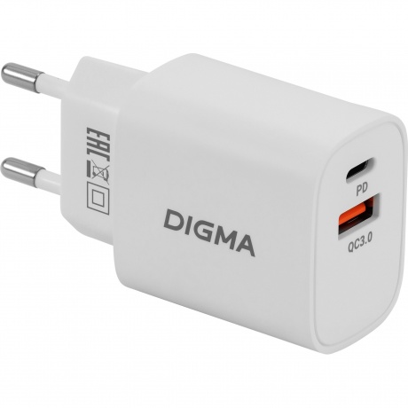 Сетевое зарядное устройство Digma DGW3D 3A PD+QC универсальное белый (DGW3D0F110WH) - фото 8