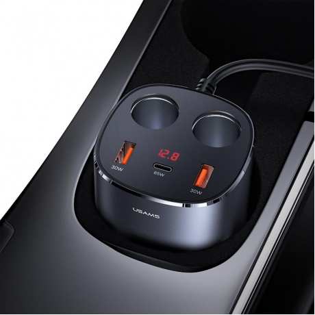 Автомобильный зарядное устойство USAMS 245W, 2A + C серый (CC151TC01) - фото 5