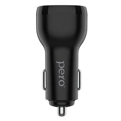 Автомобильное зарядное устройство PERO AC05 USB-A QC3.0 + USB-C PD, 38W, черное - фото 3