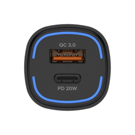 Автомобильное зарядное устройство PERO AC05 USB-A QC3.0 + USB-C PD, 38W, черное - фото 5