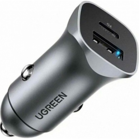 Автомобильное зарядное устройство UGREEN CD130 (30780) 24W Fast Car Charger серый космос