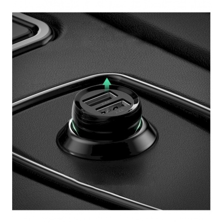 Автомобильное зарядное устройство UGREEN ED018 (50875) Dual USB Car Charger черный - фото 3
