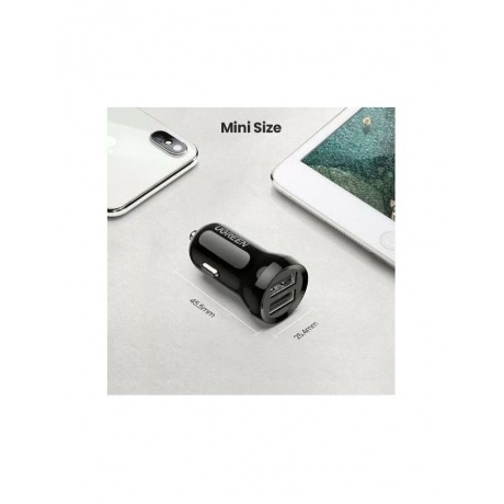Автомобильное зарядное устройство UGREEN ED018 (50875) Dual USB Car Charger черный - фото 6