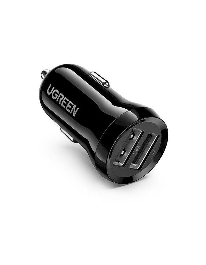 Автомобильное зарядное устройство UGREEN ED018 (50875) Dual USB Car Charger черный автомобильное зарядное устройство ugreen cd252 car charger с разъемами usb a usb c и разъемами для прикуривателя 30886
