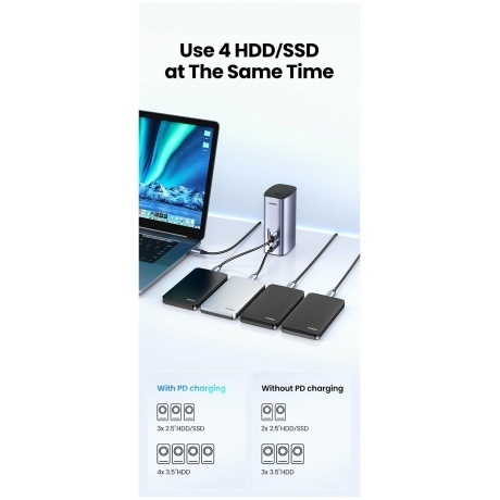 Док-станция UGREEN CM555 (90325) Grey - фото 17