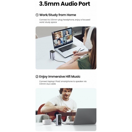 Док-станция UGREEN CM555 (90325) Grey - фото 19