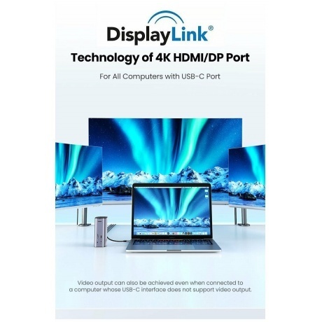 Док-станция UGREEN CM555 (90325) Grey - фото 20