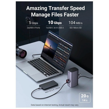 Док-станция UGREEN CM555 (90325) Grey - фото 21