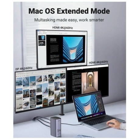 Док-станция UGREEN CM555 (90325) Grey - фото 23