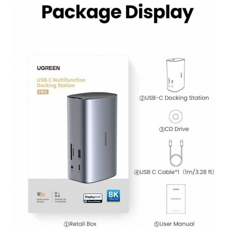 Док-станция UGREEN CM555 (90325) Grey - фото 5