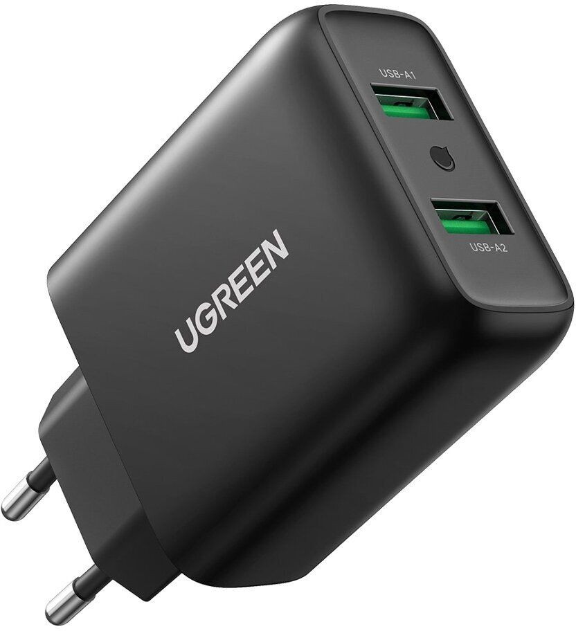 Зарядное устройство UGREEN CD161 (10216) Black зарядное устройство ugreen cd122 usb a qc 3 0 18w charger black 70273