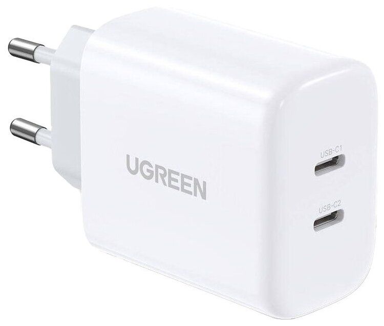 Зарядное устройство UGREEN CD243 (10343) White aaaaa quality usb c 18w pd fast charger for i11 pro xr xs max eu us a1720 a1692 usb type c quick charge travel adapter