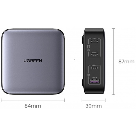 Зарядное устройство UGREEN CD328 (90928) Space Gray - фото 4