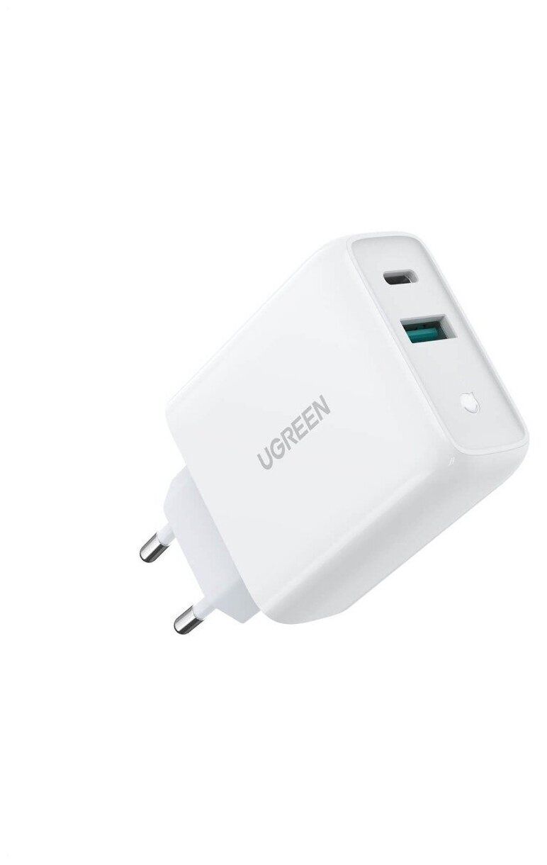 Сетевое зарядное устройство UGREEN CD170 (60468) 38W USB-C Wall Charger EU. белый сетевое зарядное устройство ugreen cd270 100 вт серый космос