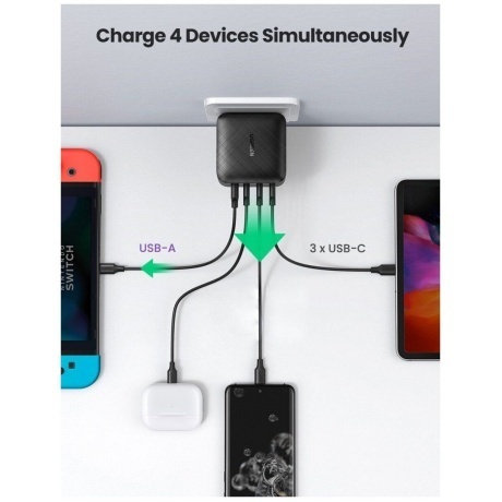 Сетевое зарядное устройство UGREEN CD224 (70774) Black - фото 4