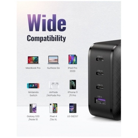 Сетевое зарядное устройство UGREEN CD224 (70774) Black - фото 5