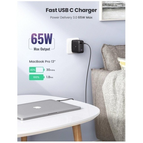 Сетевое зарядное устройство UGREEN CD224 (70774) Black - фото 6