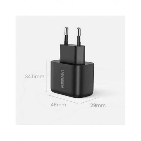 Сетевое зарядное устройство UGREEN CD250 (50581) USB-C 25W PD Charger + C-C 2M Cable EU. черный - фото 2