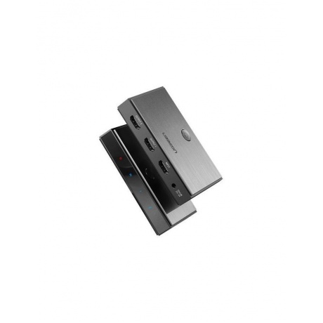 Сплиттер UGREEN CM186 (50707EU) HDMI 2.0 Splitter 1-In 2-Out 5V 2A (DC 3.5*1.35*9.5mm). черный - фото 1