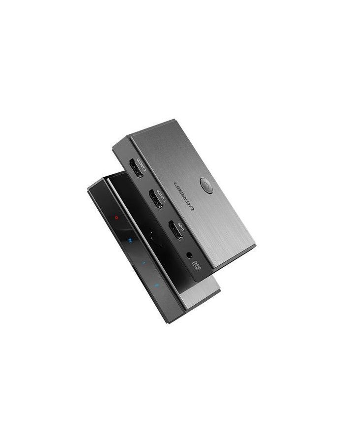 Сплиттер UGREEN CM186 (50707EU) HDMI 2.0 Splitter 1-In 2-Out 5V 2A (DC 3.5*1.35*9.5mm). черный 4k кабель с портом дисплея на hdmi совместимый длина 1 м 1 8 м 1080p 60 гц порт дисплея dp hdmi совместимый кабель для ноутбуков и проекторов