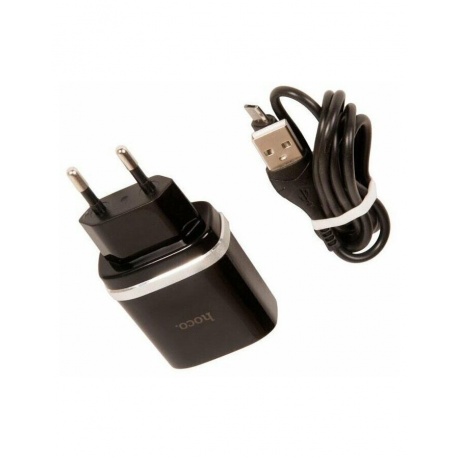 Сетевое зарядное устройство Hoco C12Q, 1USB, 3А, QC3.0, черный (16255) - фото 5