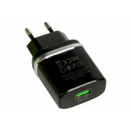 Сетевое зарядное устройство Hoco C12Q, 1USB, 3А, QC3.0, черный (16255) - фото 9
