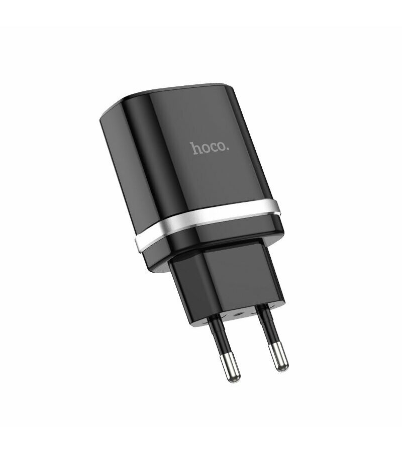 Сетевое зарядное устройство Hoco C12Q, 1USB, 3А, QC3.0, черный (16255) сетевая зарядка hoco c12q smart кабель usb type c черный