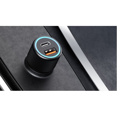 Автомобильное зарядное устройство Uzay 38Вт USB-C+USB-A, PD, QC, черное - фото 9