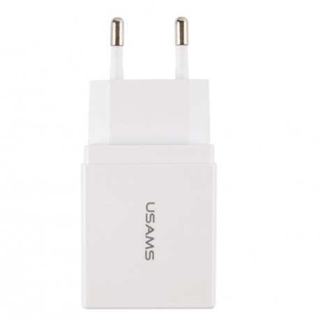 Сетевое зарядное устройство USAMS - (Модель - US-CC090) 2 USB, белый (CC90TC01) - фото 1