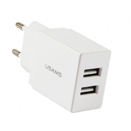Сетевое зарядное устройство USAMS - (Модель - US-CC090) 2 USB, белый (CC90TC01) - фото 2