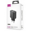 Сетевое зарядное устройство OLMIO USBx2, 2.4A, Smart IC, black