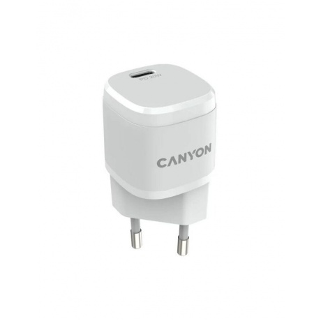 Сетевое зарядное устройство CANYON H-20-05, PD 20W (2CN-ECHA20W05) белый - фото 1