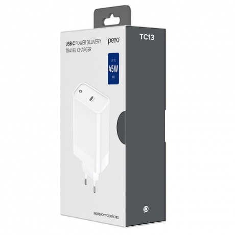 Сетевое зарядное устройство PERO TC13 USB-C PD, 45W белый - фото 5