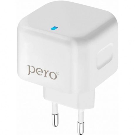 Сетевое зарядное устройство PERO TC10 USB-C + USB-A c кабелем C to C в комплекте, 20W, белый - фото 4