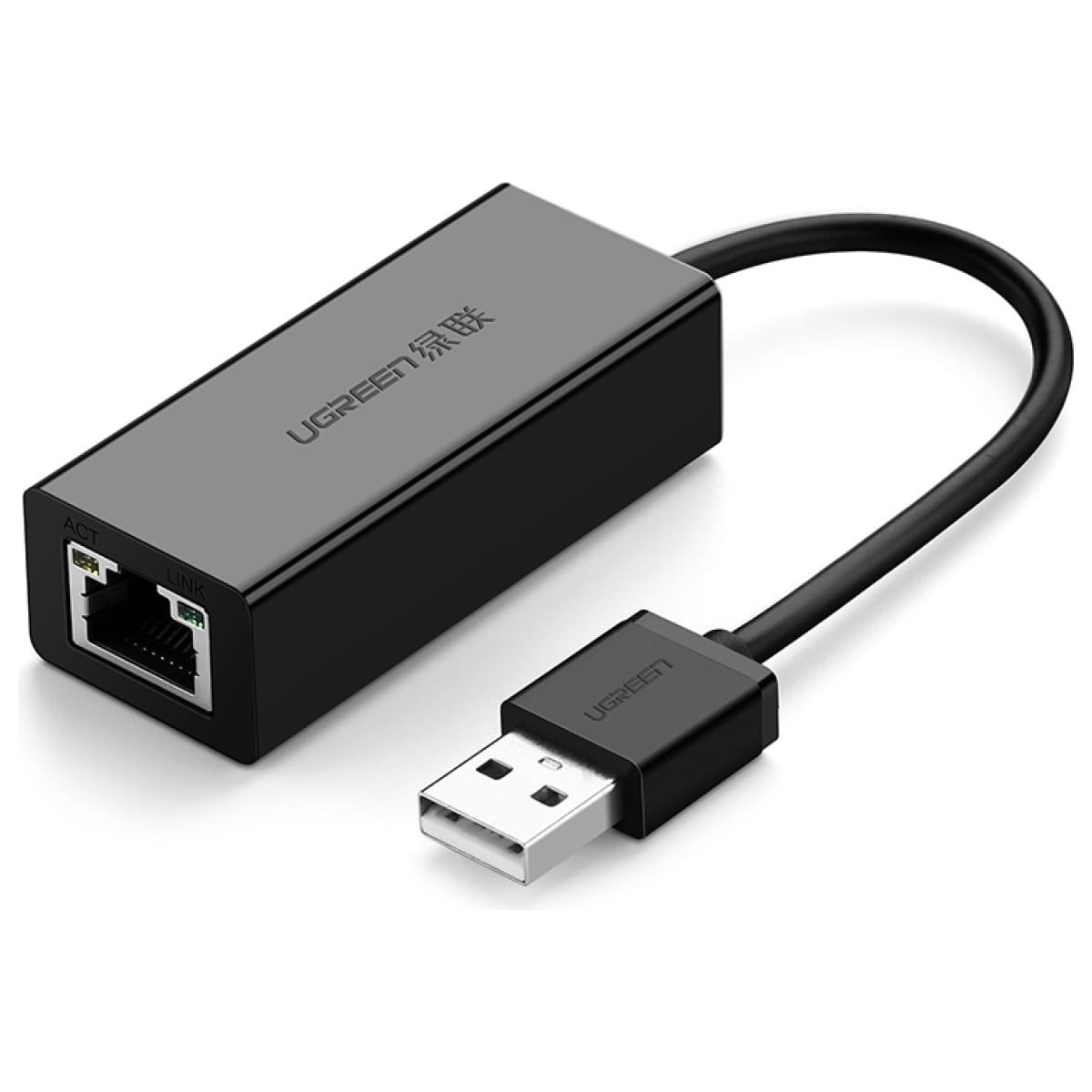 Сетевой адаптер UGREEN USB 2.0, 10/100 Мбит/с, цвет черный (20254) сетевой адаптер ugreen ug 20254