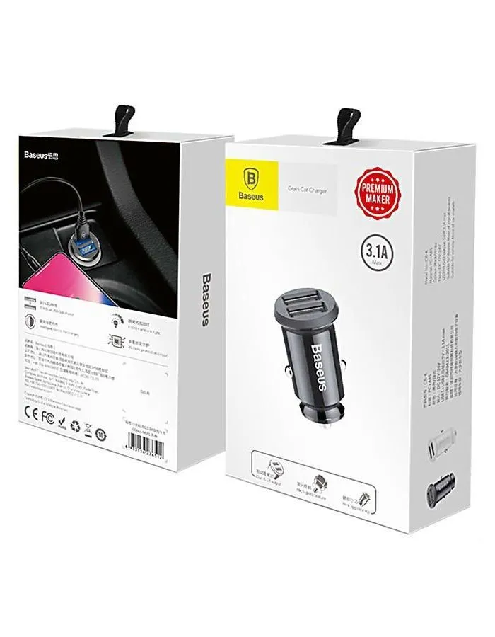 Автомобильное зарядное устройство Baseus Grain Black (CCALL-ML01) - фото 6