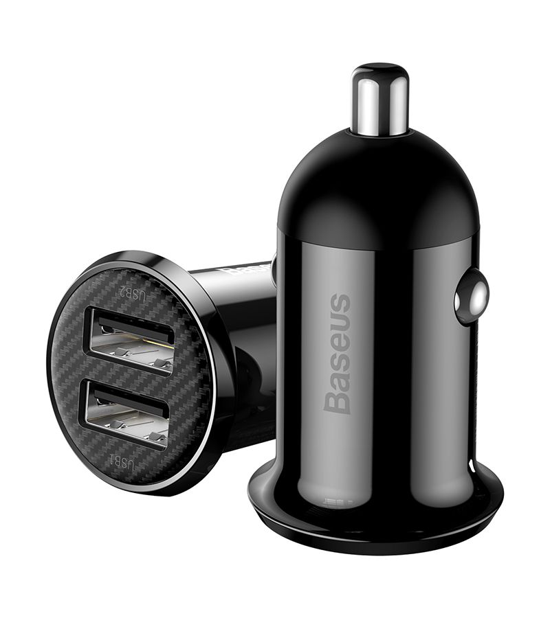 Автомобильное зарядное устройство Baseus Grain Pro Black (CCALLP-01) baseus азу baseus grain pro car charger 24w 4 8a 2usb black черное ccallp 01