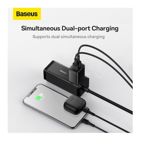 Сетевое зарядное устройство Baseus Compact 10.5W EU Black (CCXJ010201) - фото 14
