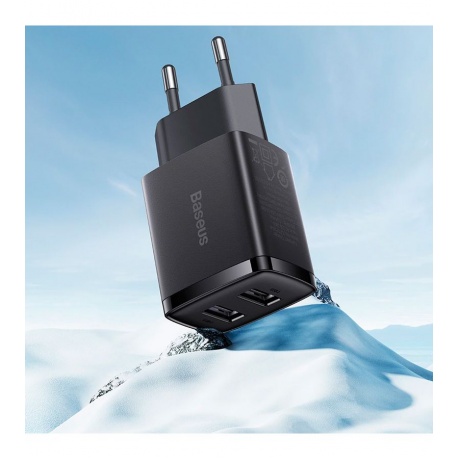 Сетевое зарядное устройство Baseus Compact 10.5W EU Black (CCXJ010201) - фото 3