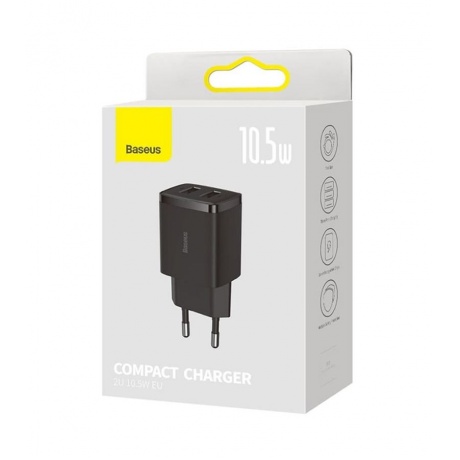 Сетевое зарядное устройство Baseus Compact 10.5W EU Black (CCXJ010201) - фото 7