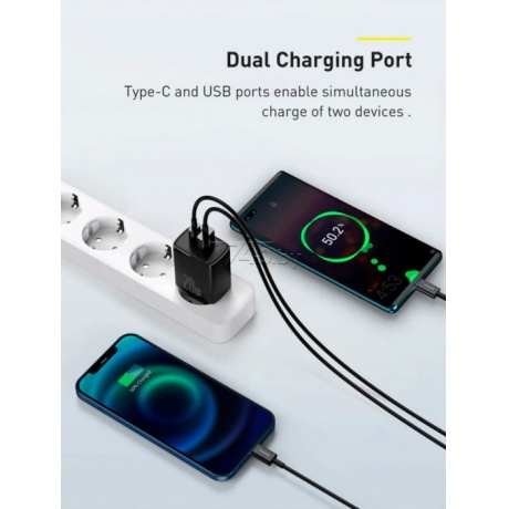Сетевое зарядное устройство Baseus Compact 20W Black (CCXJ-B01) - фото 7