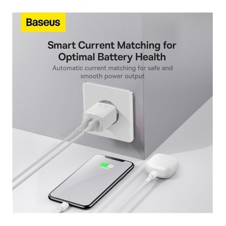 Сетевое зарядное устройство Baseus Compact Charger CCCP10UE White (CCXJ010202) - фото 11